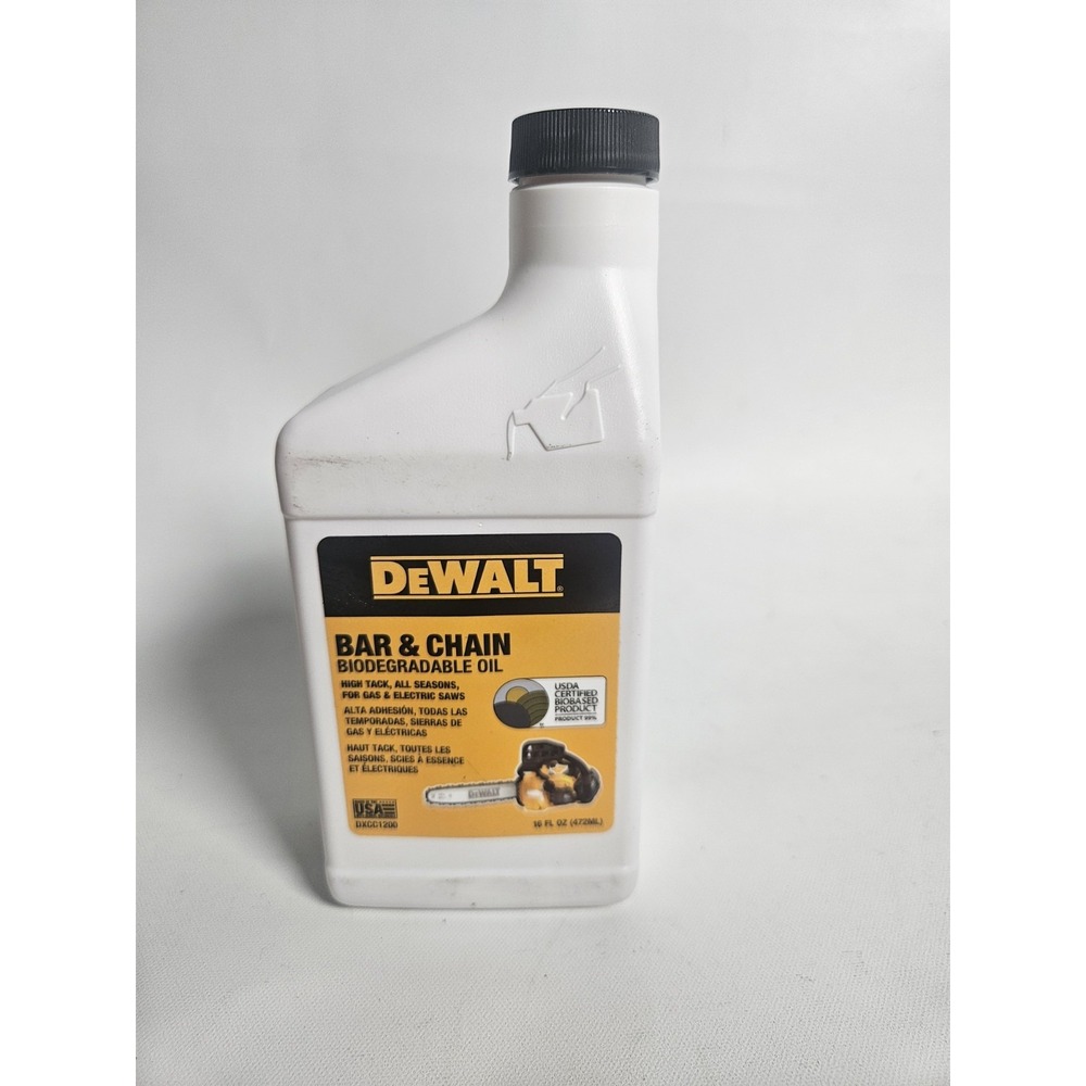 DEWALT DXCC1200 Biodegradable Bar & Chain Oil 16 oz Gas Electric Chainsaw
